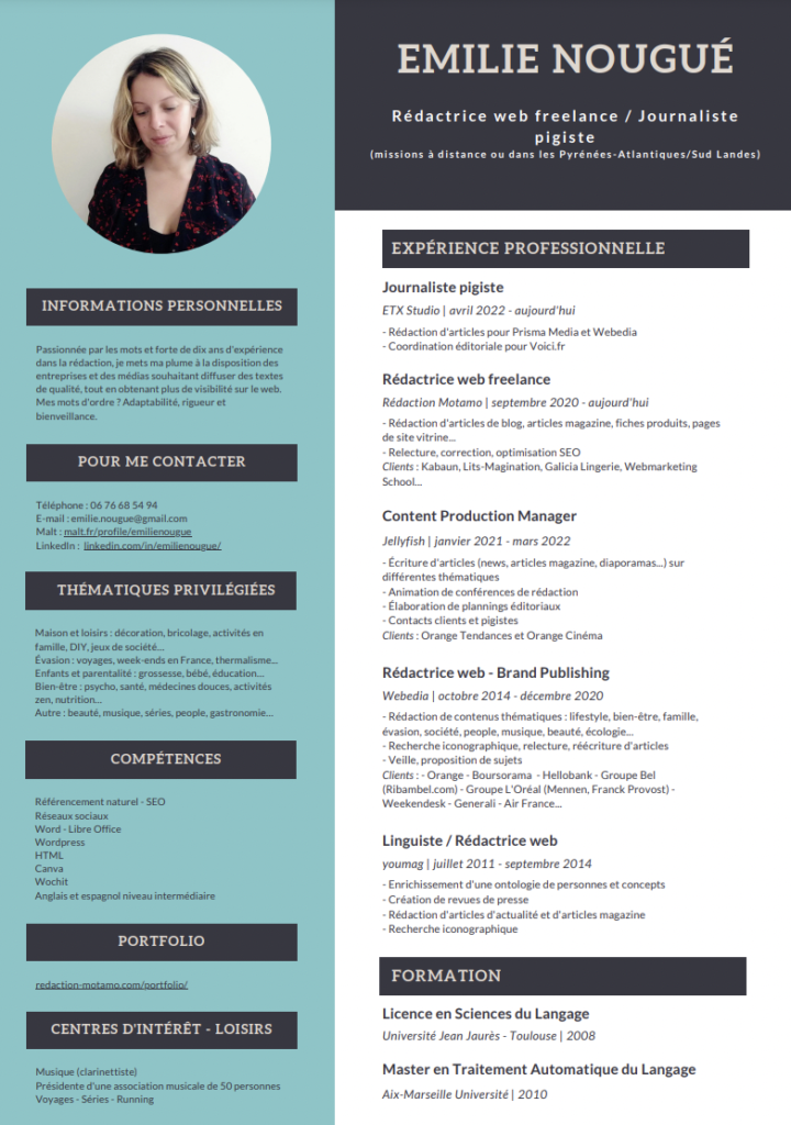 CV Emilie Nougué - Rédactrice web